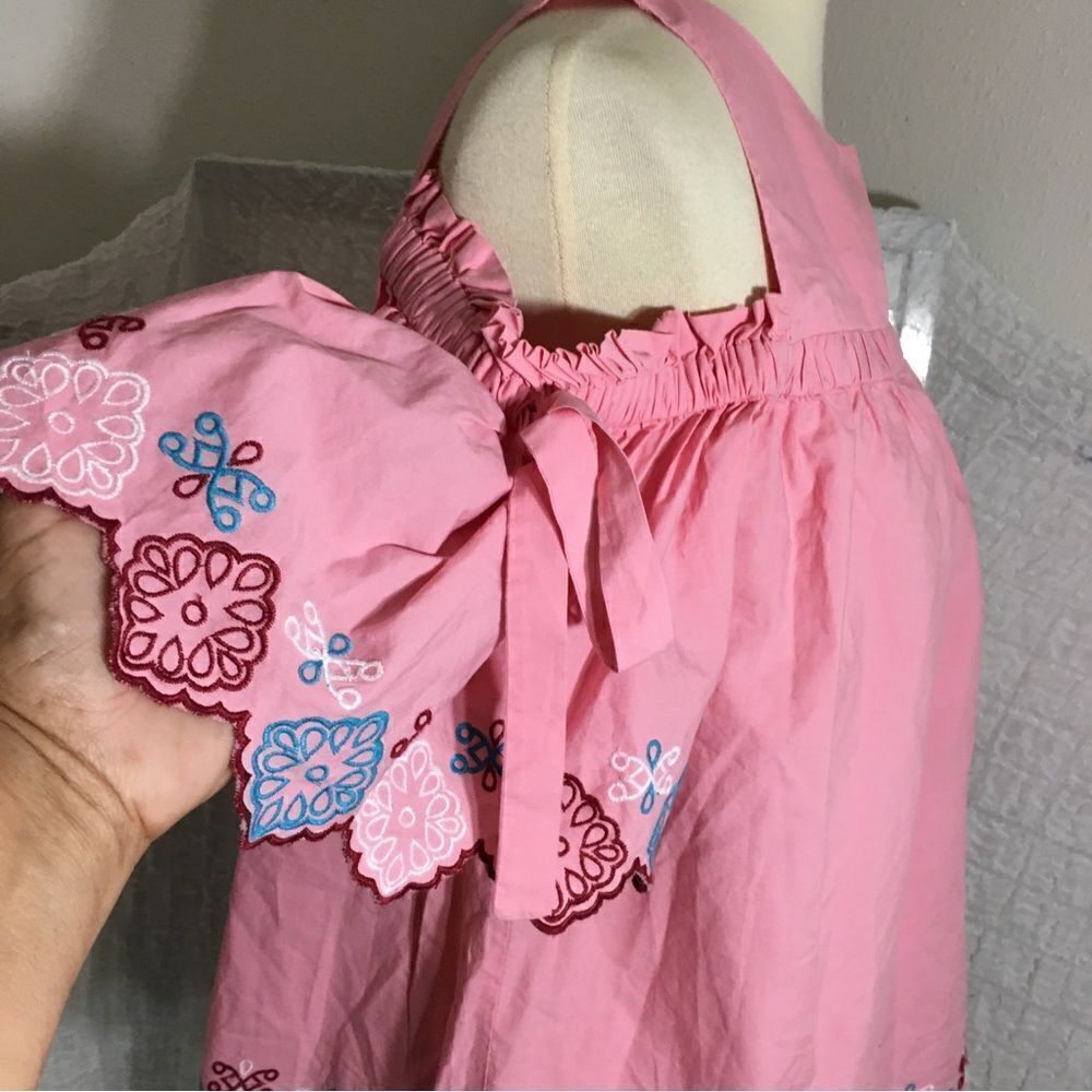 Loft Cold Shoulder Embroidered Top Size Small - Picture 9 of 12